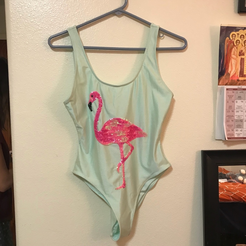 NEW Forever 21 Flamingo One Piece Swimsuit